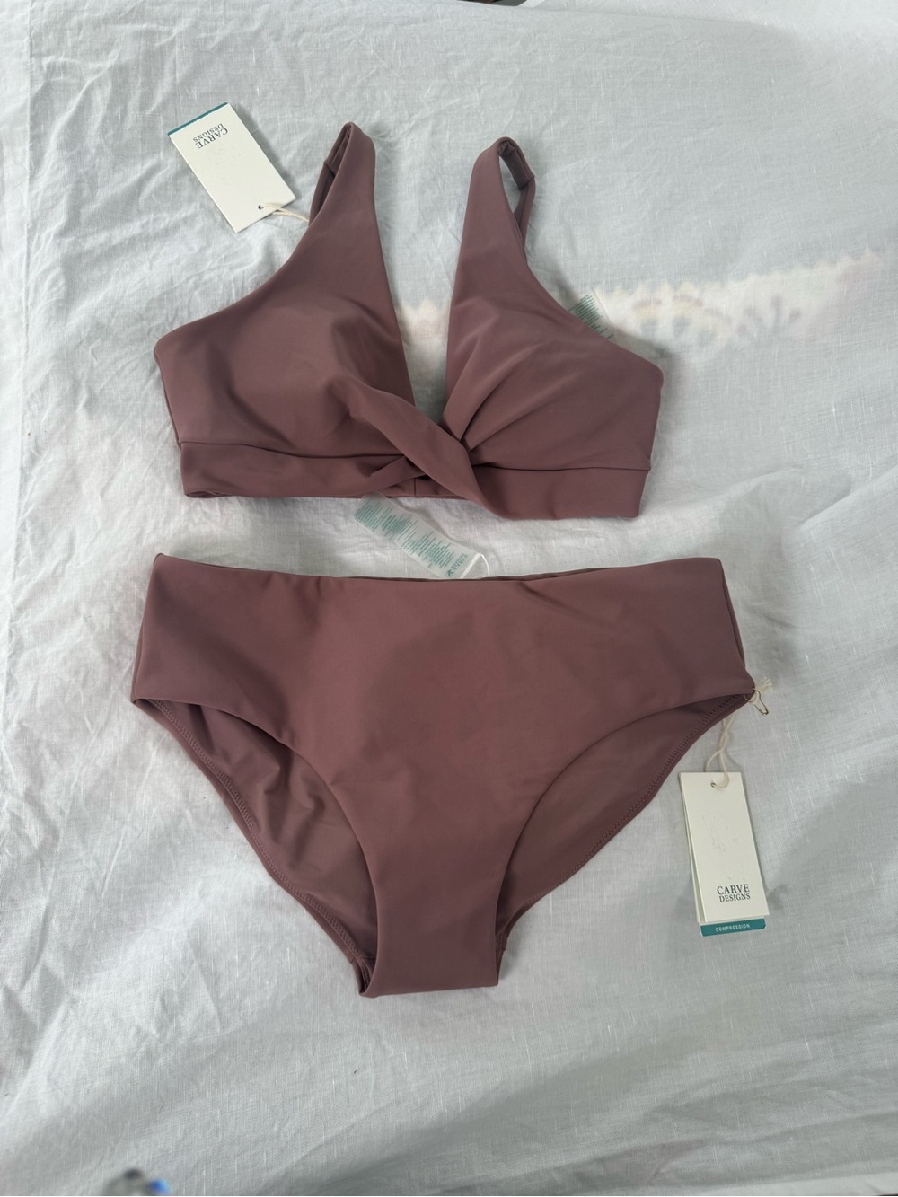 Carve Designs Rose Taupe Bikini Set. NWT